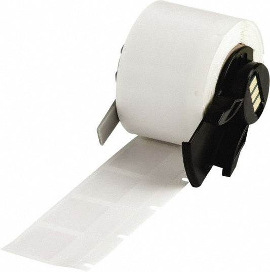 Brady M6-18-427 Label Maker Label Clear & White, Vinyl, 1" OAL, 3/4" OAW, 250 per Roll, 1 Roll