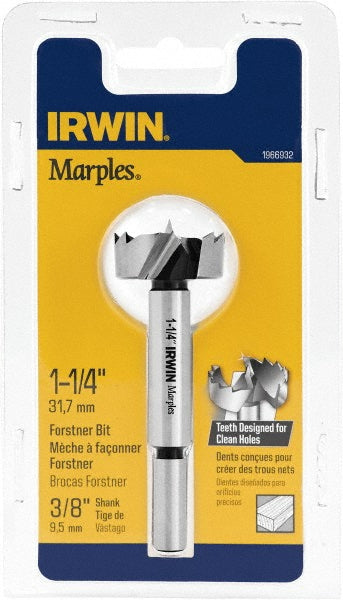 Irwin 1966932 1-1/4" Uncoated Carbon Steel Forstner Drill Bit