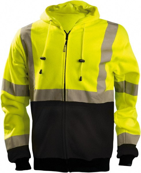OccuNomix LUX-SWTHZBK-YL Cold Weather Sweatshirt Size Large, Polyester, Zipper Closure