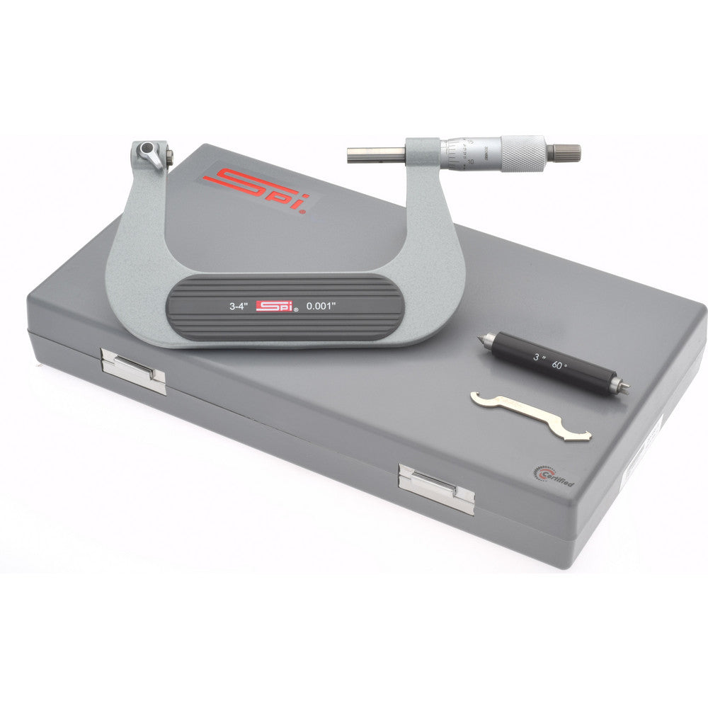SPI CMS160726112 3 to 4" Range, Mechanical Screw Thread Micrometer