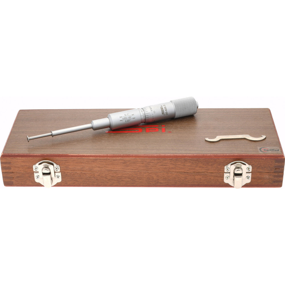 SPI CMS160712099 0.06 to 1.05" Inside, 0 to 1" Outside, Mechanical Groove Micrometer
