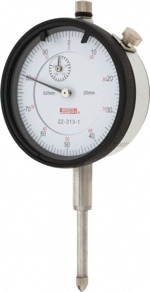 SPI CMS160714031 20mm Range, 0-100 Dial Reading, 0.01mm Graduation Dial Drop Indicator