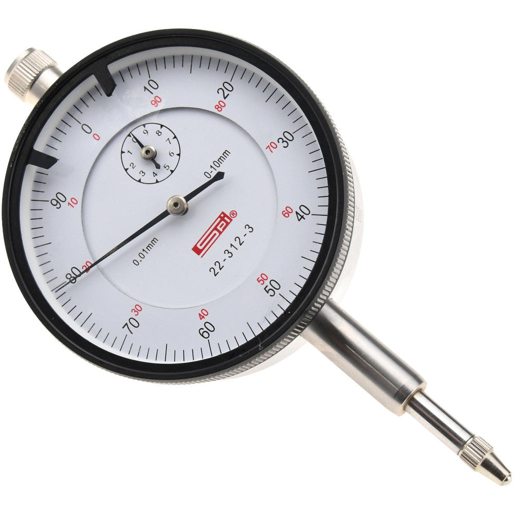 SPI CMS160725091 10mm Range, 0-100 Dial Reading, 0.01mm Graduation Dial Drop Indicator