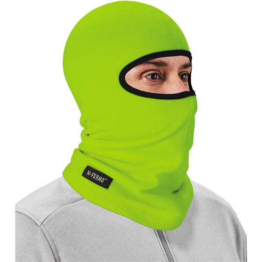 Ergodyne 16829 Cold Protection Head & Neckwear Garment Style Balaclava  Coverage Neck Head Face  Size Universal  Color Lime  Material Fleece  Closure Type Slip-On