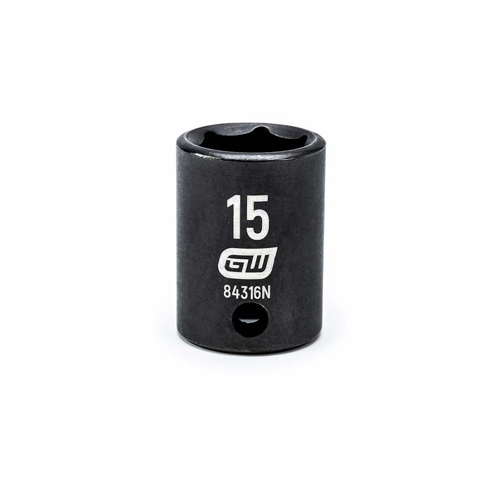 GEARWRENCH 84316N Impact Socket 3/8" Drive, 15mm Socket, Hex Drive