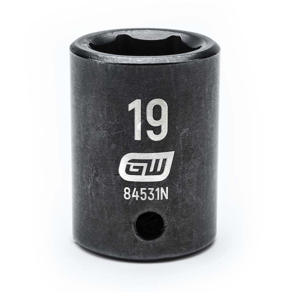 GEARWRENCH 84531N Impact Socket 1/2" Drive, 19mm Socket, Hex Drive