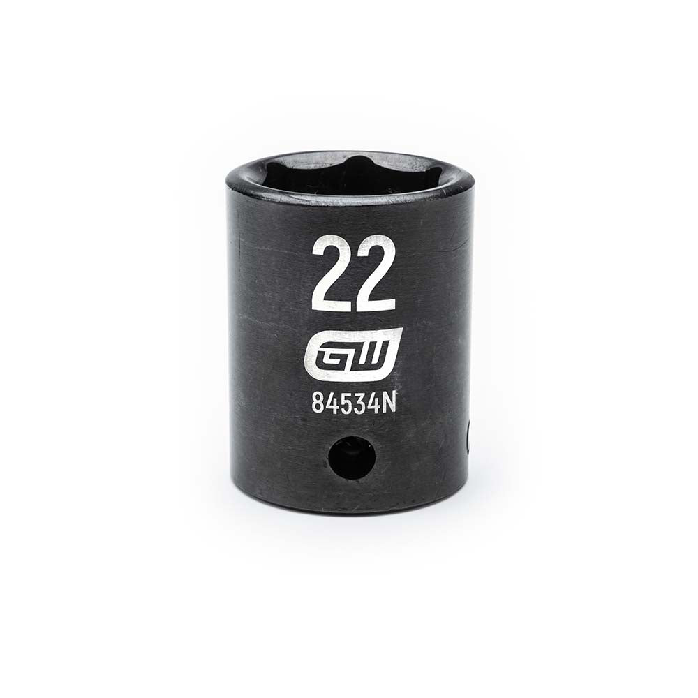 GEARWRENCH 84534N Impact Socket 1/2" Drive, 22mm Socket, Hex Drive