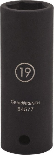 GEARWRENCH 84577N Impact Socket 1/2" Drive, 19mm Socket, Hex Drive