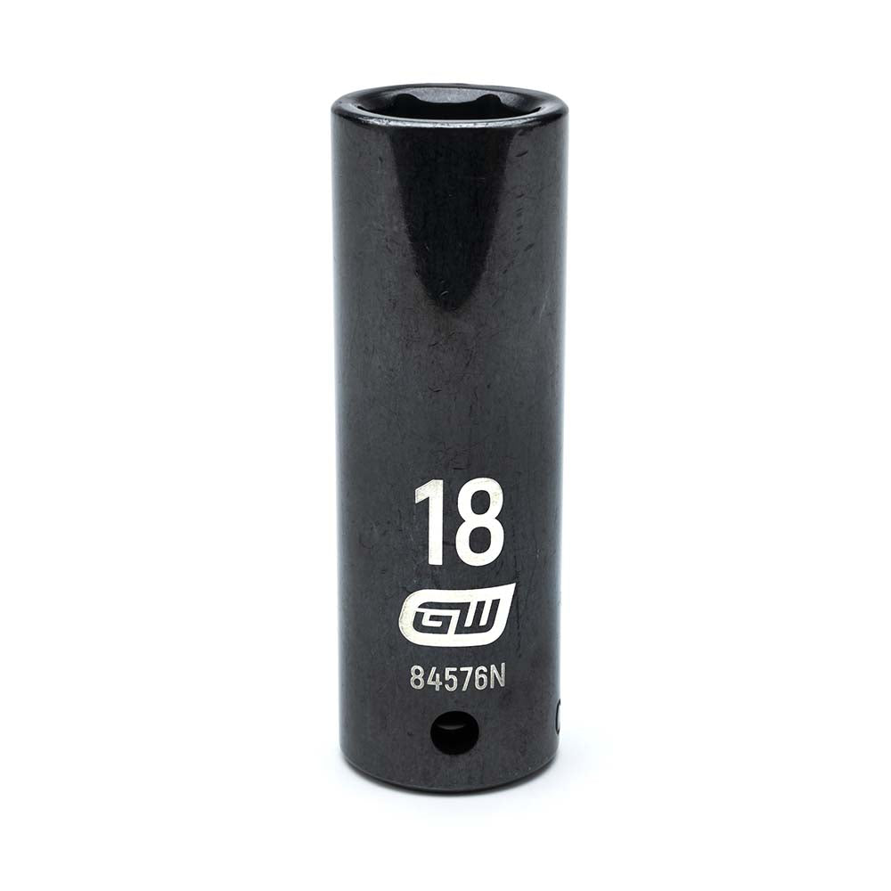 GEARWRENCH 84576N Impact Socket 1/2" Drive, 18mm Socket, Hex Drive
