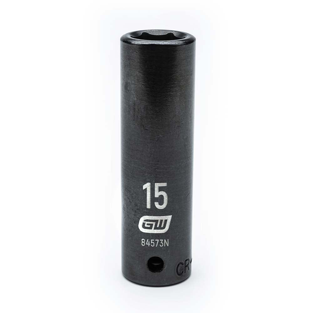 GEARWRENCH 84573N Impact Socket 1/2" Drive, 15mm Socket, Hex Drive