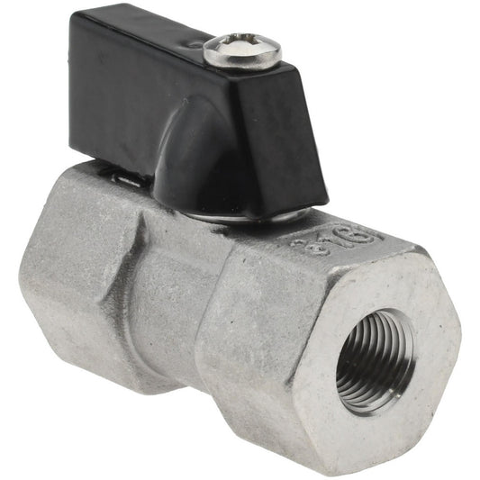 Value Collection 6Q01H06 Miniature Manual Ball Valve 1/8" Pipe, Full Port