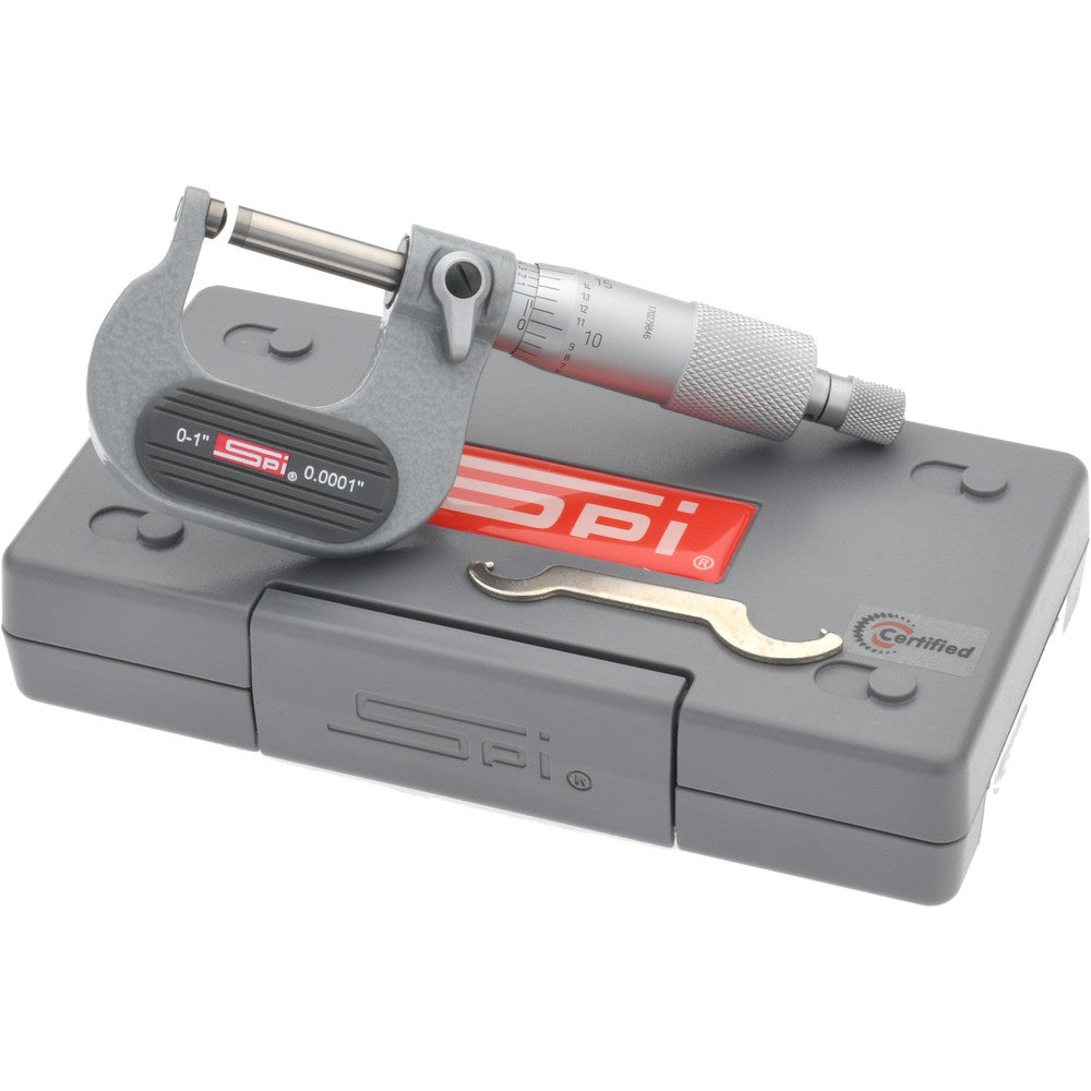 SPI CMS160725071 Mechanical, 0 to 1" Measurement, Painted Finish Carbide Face Ball Anvil Micrometer
