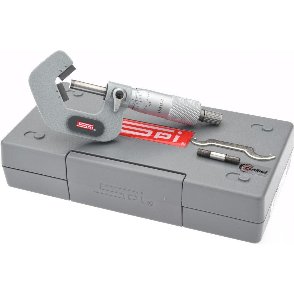 SPI CMS160809116 0.2 to 1 Inch Measurement, 5 Flutes Measured, Ratchet Stop Thimble, Mechanical V Anvil Micrometer