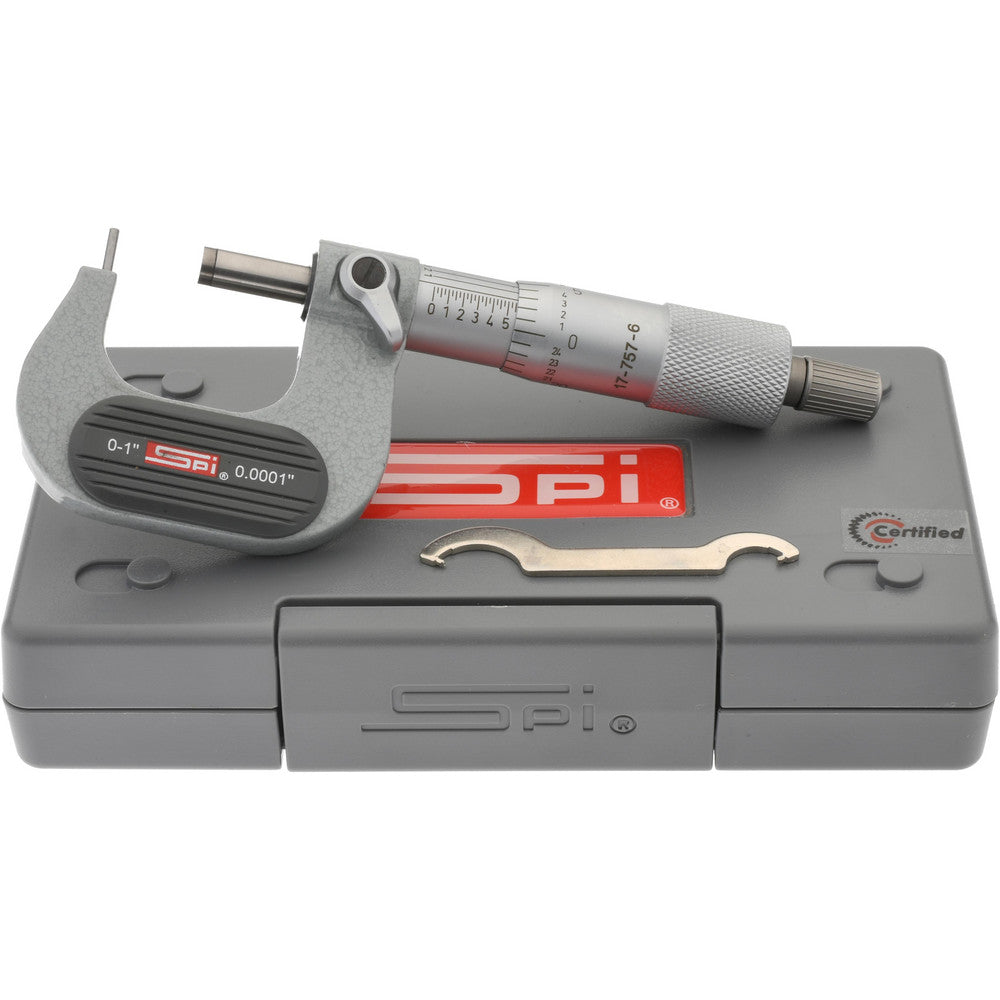 SPI CMS160809136 0 to 1 Inch Range, 0.0001 Inch Graduation, A Anvil, Ratchet Stop Thimble, Mechanical Tube Micrometer
