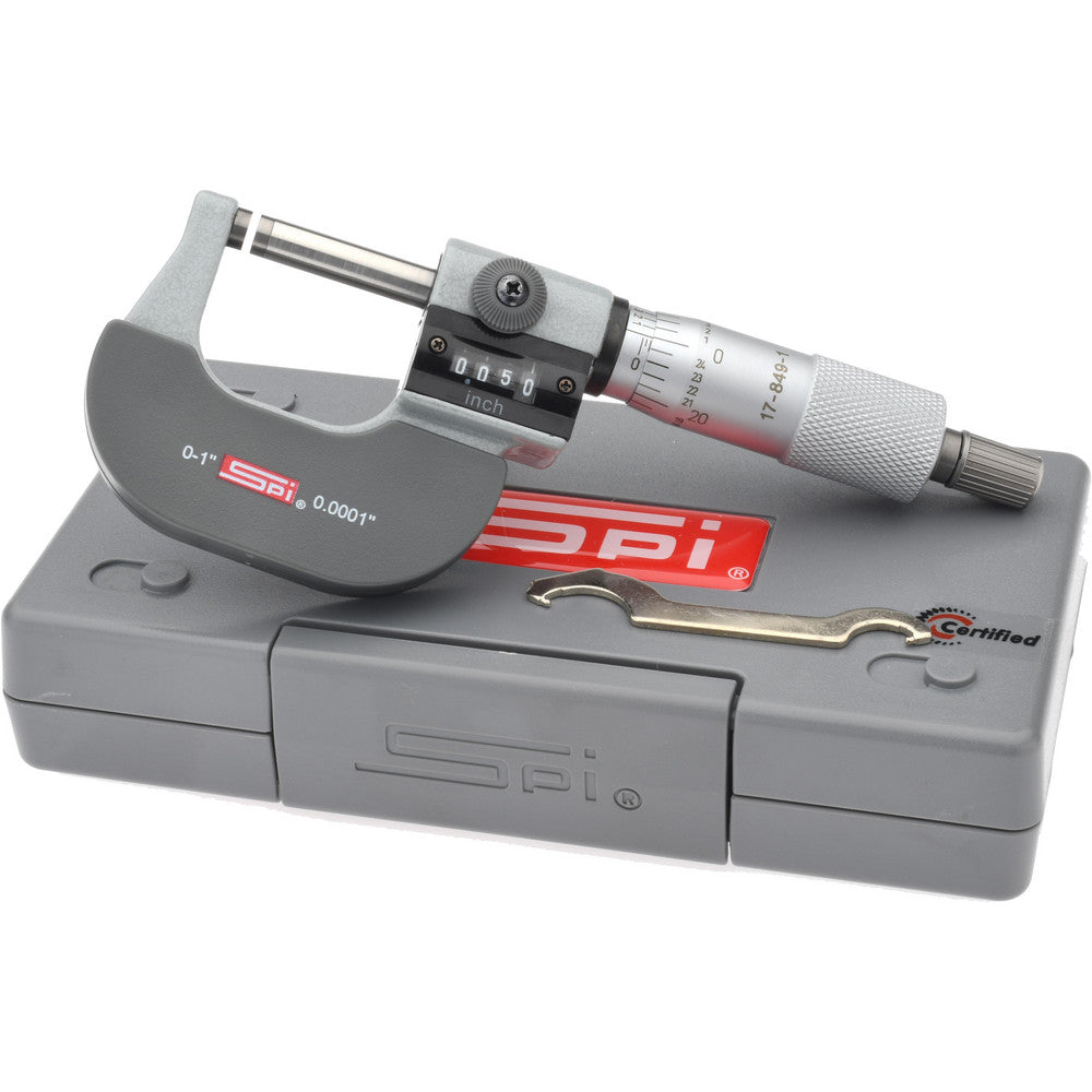 SPI CMS160809150 Mechanical Outside Micrometer 1" Range, 0.0001" Graduation