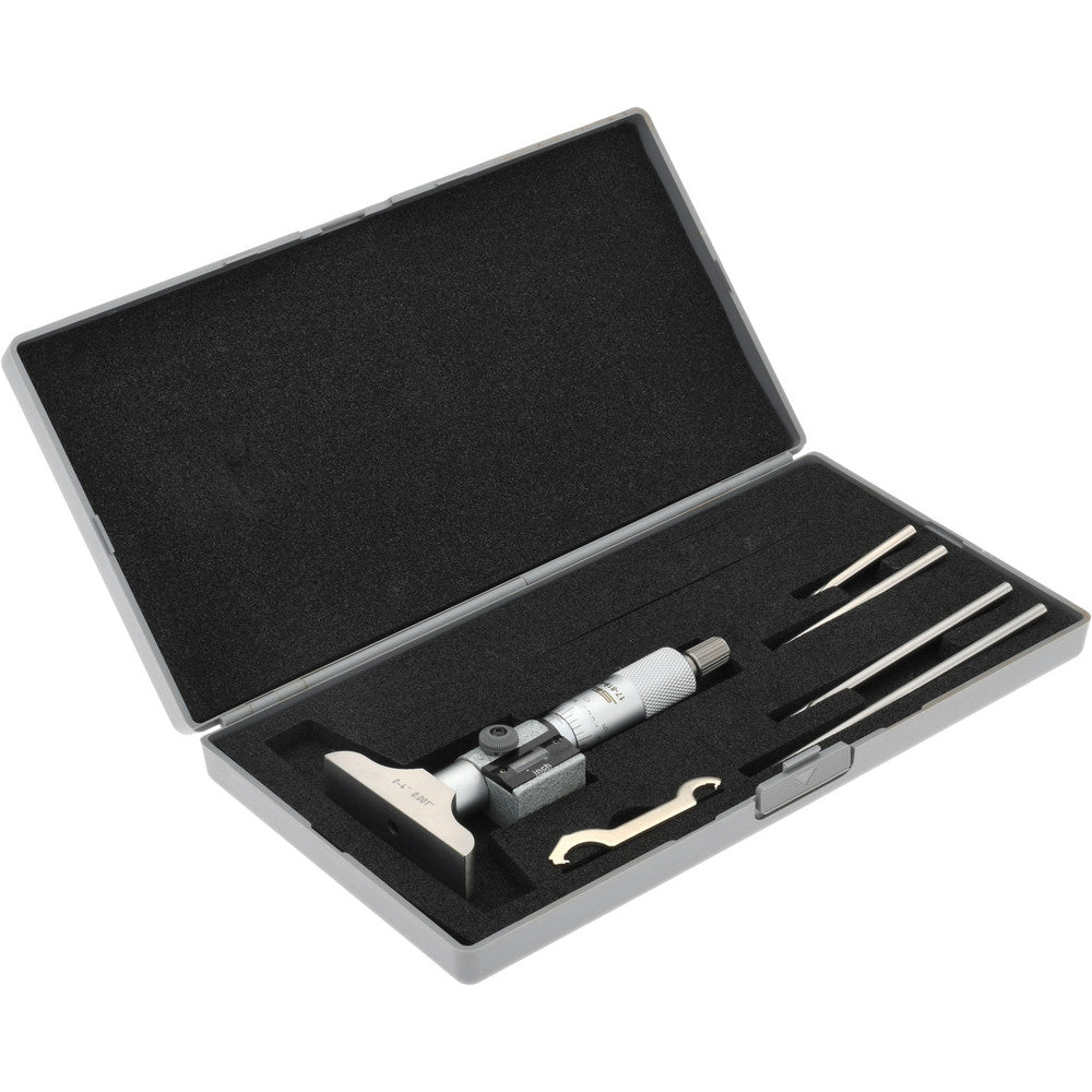 SPI CMS160809040 Mechanical Depth Micrometer 4'' Range, 4 Rods