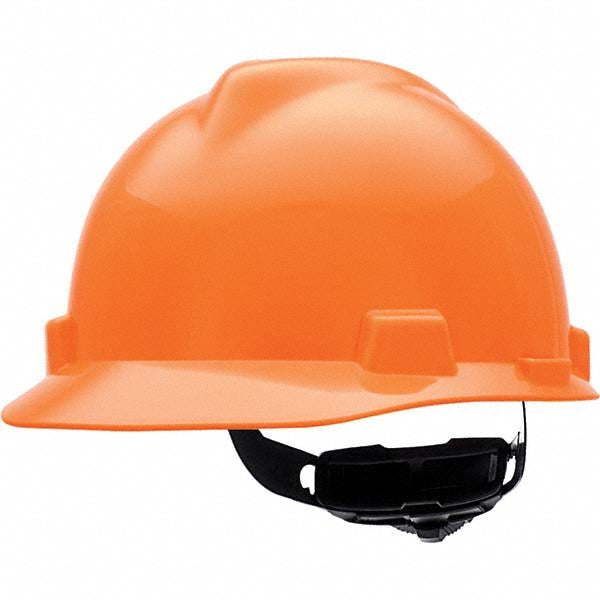 MSA 489364 Hard Hat Impact Resistant, V-Gard Slotted Cap, Type 1, Class E, 4-Point Suspension