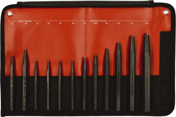 Mayhew 62212 Center& Prick Punch Set 12 Pc, 0.0938 to 0.375"