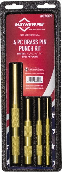 Mayhew 67009 Brass Pin Punch Set 4 Pc