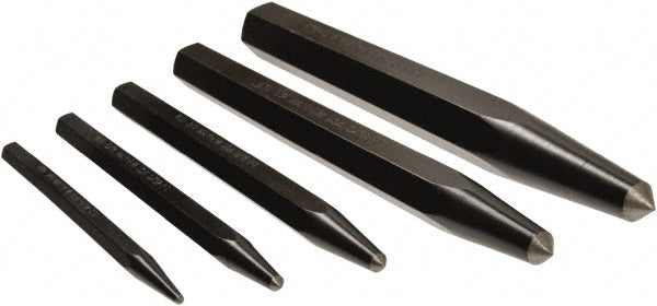 Mayhew 62214 Center Punch Set 5 Pc, 0.0938 to 0.375"
