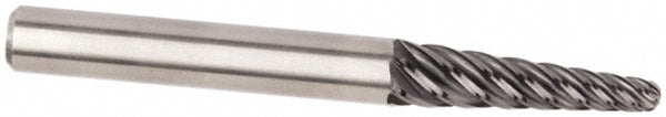 Kennametal 5970226 Tapered End Mill 4 deg Angle per Side, 1/4" Small Dia, 1-9/16" LOC, 6 Flute, Solid Carbide, Ball End