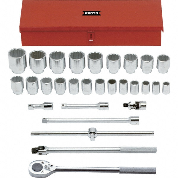 Proto J55104A Standard Socket Set 29 Pc, 3/4" Drive, 7/8 to 2-3/8" Socket