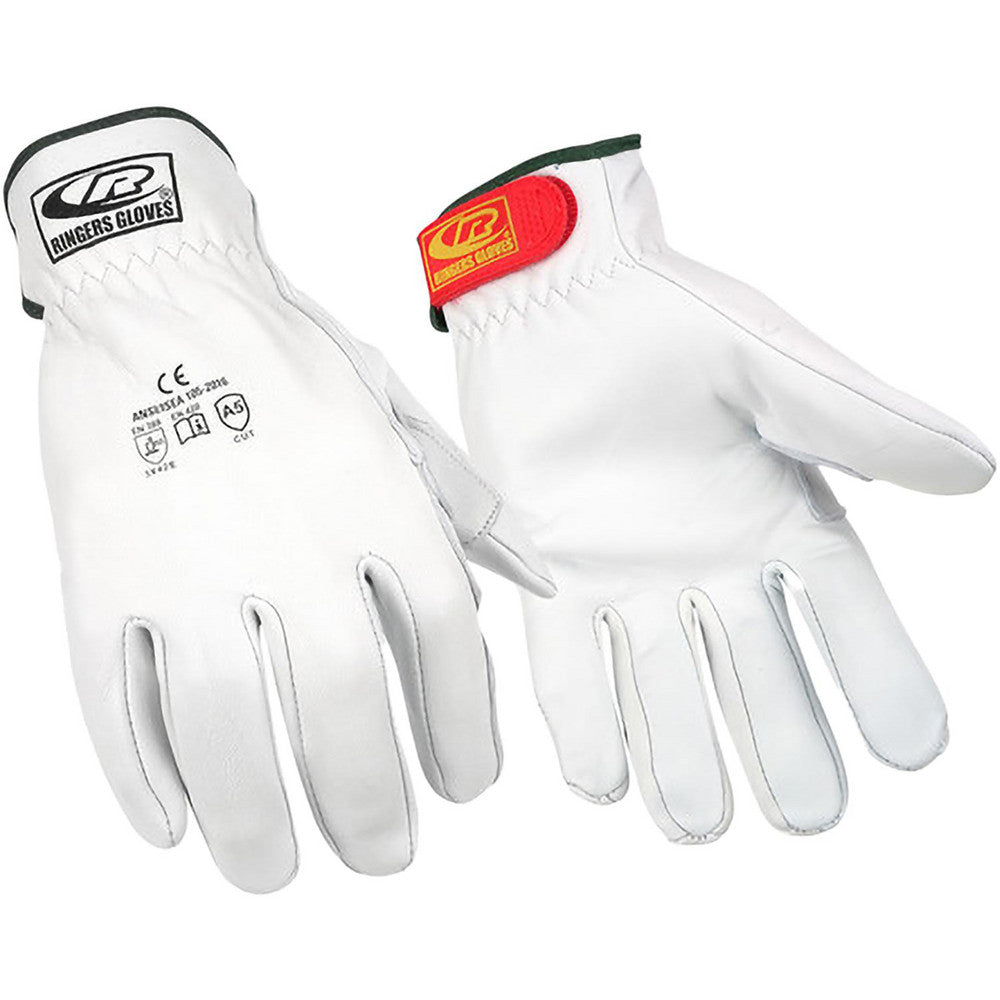 Ringers Gloves 664-10 Series R664 Cut, Puncture & Abrasive-Resistant Gloves  Large,  ANSI Cut  N/A,  Leather