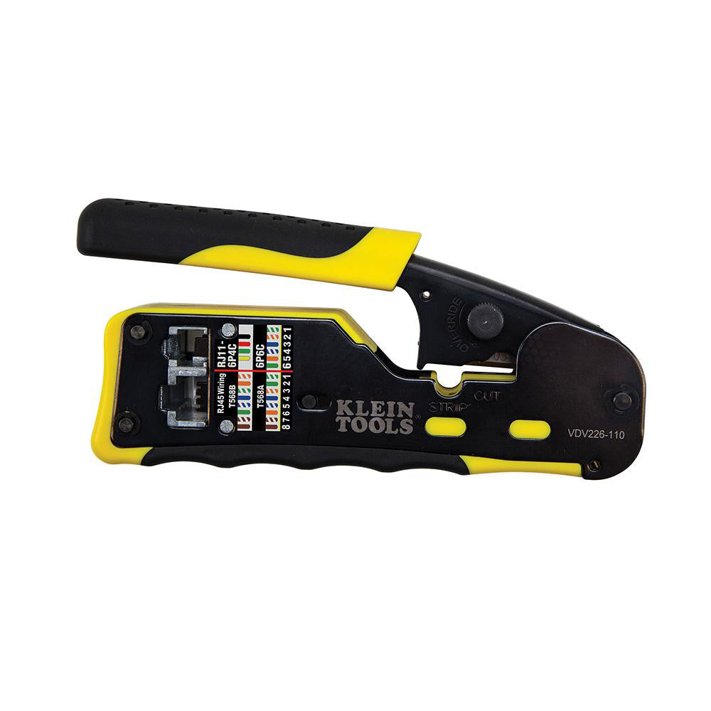 Klein Tools VDV226-110 Cable Tools & Kit 1 Pc, Use on Cat3, Cat5e, Cat6 & Cat6a Cable, Use with RJ45 Klein Tools Pass-Through & RJ11, RJ12 Standard