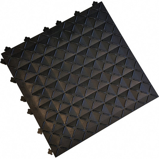 Ergo Advantage ESDA1-B Anti-Fatigue Modular Tile Mat Dry Environment, 18" Length, 18" Wide, 1" Thick, Black