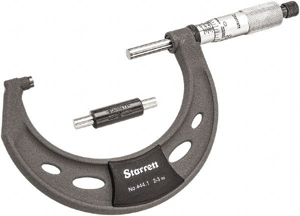 Starrett T444.1XRL-3 Mechanical Outside Micrometer 3" Range, 0.0001" Graduation