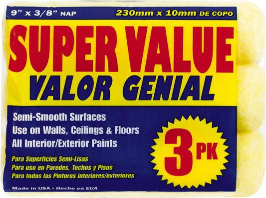 Premier Paint Roller 3TRI50 Paint Roller Cover 1/2" Nap, 9" Wide