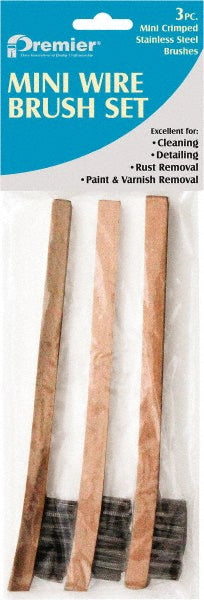 Premier Paint Roller AR10214 3 Piece Stainless Steel Surface Preparation Wire Brush