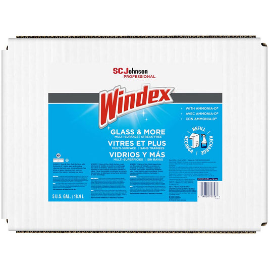 Windex 696502 Windex Glass & More Multi-Surface, Streak-Free Cleaner Refill, 5 Gallon