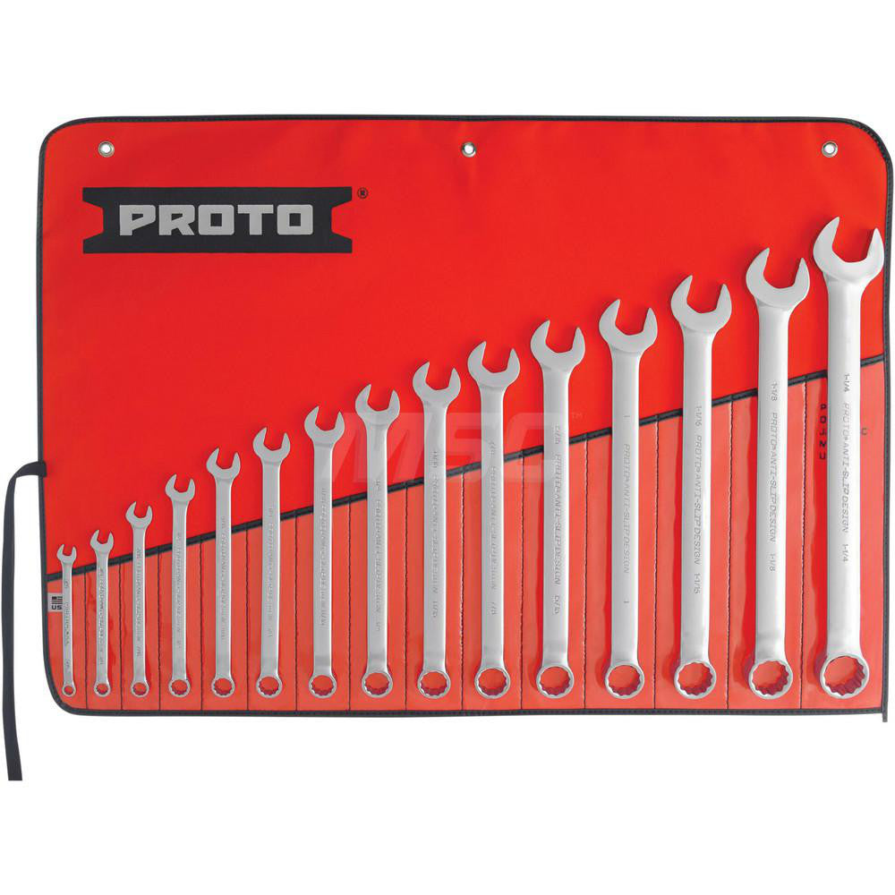 Proto J1200F-T500 Combination Wrench Set 15 Pc, Inch