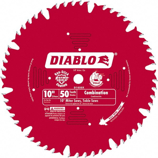 DIABLO D1050CF Wet & Dry Cut Saw Blade 10" Dia, 1" Arbor Hole, 50 Teeth