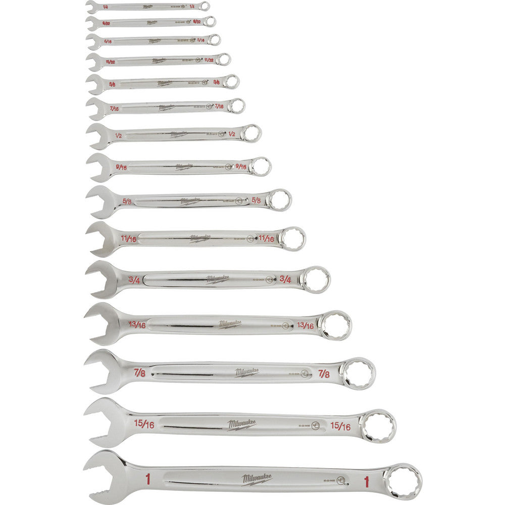 Milwaukee Tool 48-22-9415 Combination Wrench Set 15 Pc, Inch
