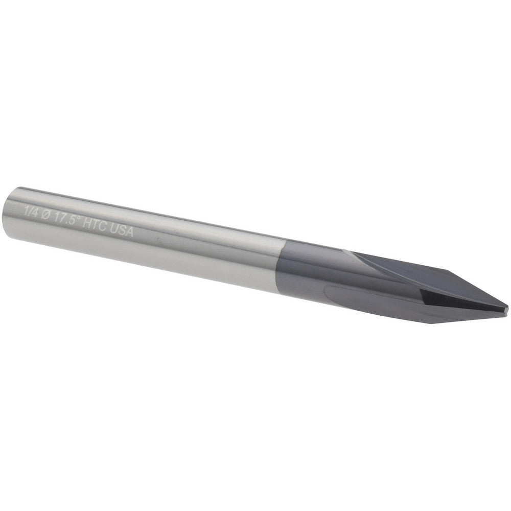 Harvey Tool 18518-C3 Chamfer Mill 1/4" Dia, 1/4" Shank Dia, 35 deg, 3 Flute, Solid Carbide, Single End