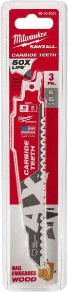 Milwaukee Tool 48-00-5321 Reciprocating Saw Blade Solid Carbide