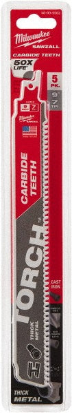 Milwaukee Tool 48-00-5502 9" Long x 1" Thick, Carbide Reciprocating Saw Blade