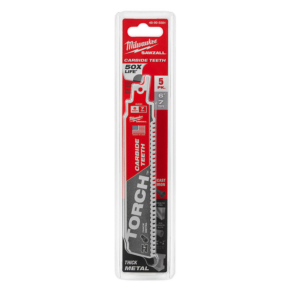 Milwaukee Tool 48-00-5501 Reciprocating Saw Blade Solid Carbide