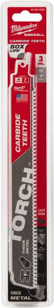 Milwaukee Tool 48-00-5302 9" Long x 1" Thick, Carbide Reciprocating Saw Blade