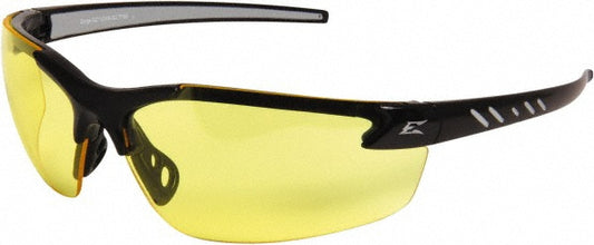 Edge Eyewear DZ112-G2 Safety Glasses Scratch-Resistant, Polycarbonate, Yellow Lenses, Frameless