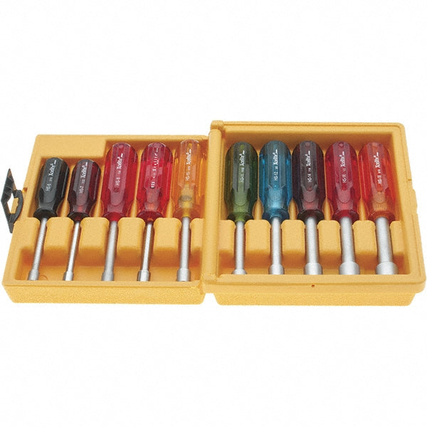 Xcelite HS618N Nut Driver Set 10 Pc, 3/16 to 9/16", Hollow Shaft, Plastic Handle