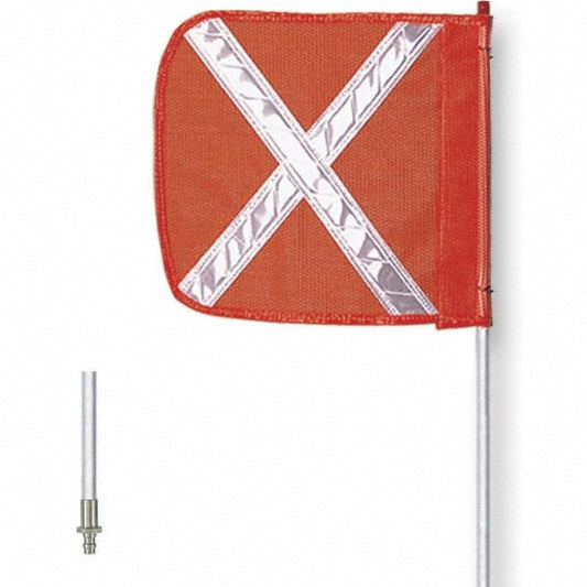 Checkers FS6X-QD-O Marking Flags Type Non-Lighted Warning Whip  Message or Pattern Reflective X  Color Orange White  Overall Height (Inch) 72  Material Fiberglass  Overall Height (Feet) 6.00