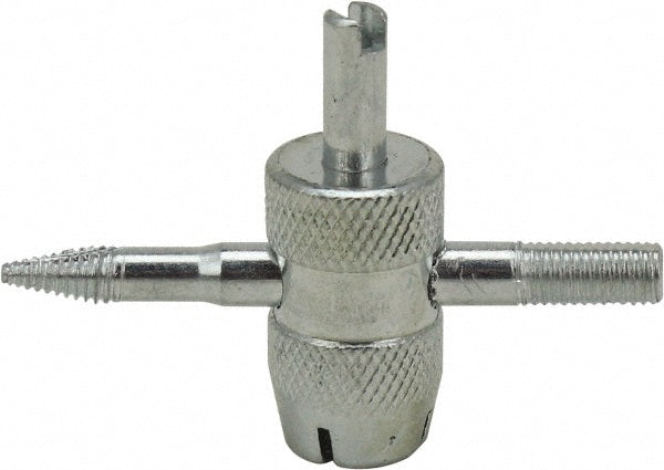 Milton S-445 Tire Valve Repair Tool Steel, Convenience of Four Tools in One, Insert or Remove Valve Cores & Rethread Inside & Outside of Valve Stems, Use with Tires