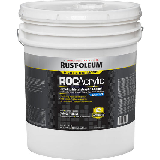 Rust-Oleum 316536 Acrylic Enamel Paint 5 gal, Gloss Finish, Safety Yellow