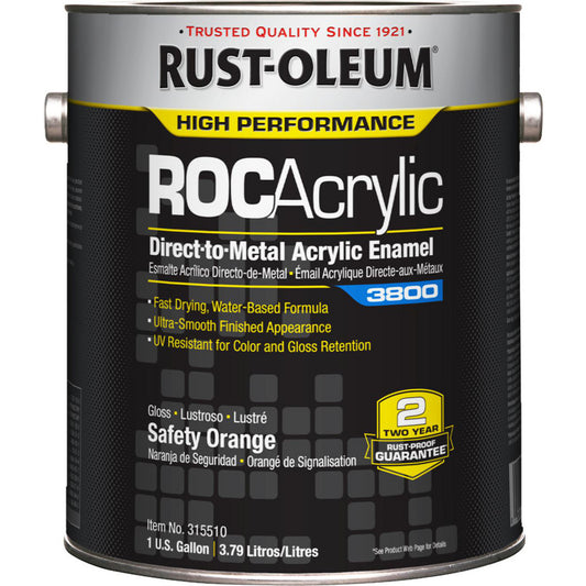Rust-Oleum 315510 Acrylic Enamel Paint 1 gal, Gloss Finish, Safety Orange