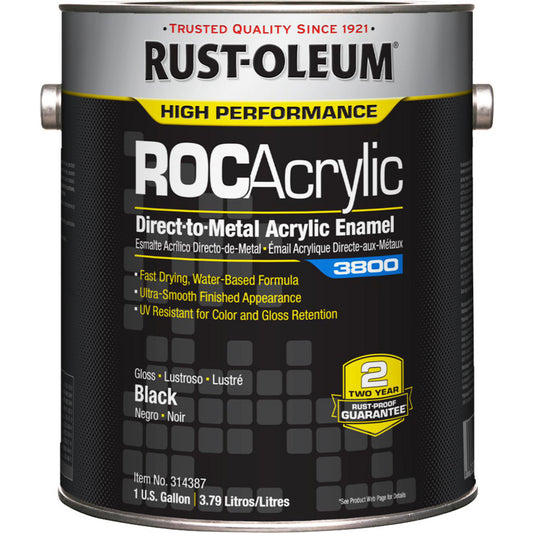 Rust-Oleum 314387 Acrylic Enamel Paint 1 gal, Gloss Finish, Black