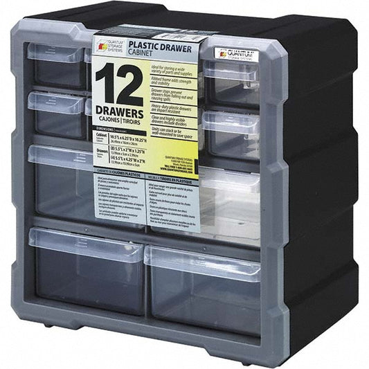 Quantum Storage PDC-12BK 12 Drawer, Small Parts Drawer Cabinet System