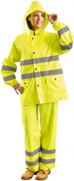 OccuNomix LUX-TRJKT-YXL Rain Jacket Size XL, ANSI/ISEA 107-2015, Yellow, Polyester & Polyurethane